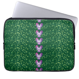 Vintage grünes Blumenmuster mit Veilchen Tapete Laptopschutzhülle