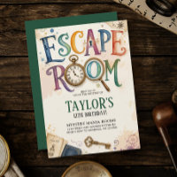 Vintage-Grünes Escape-Room-Mystery-Puzzle-Lösen