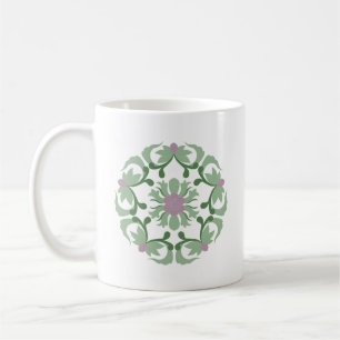 vintage grünes Lotosmuster Kaffeetasse