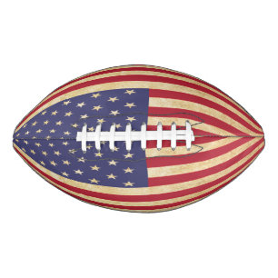 Vintage Grunge American Flag 3D Shape Football