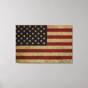 Vintage Grunge American Flag Leinwanddruck