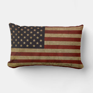Vintage Grunge American Flag Lendenkissen