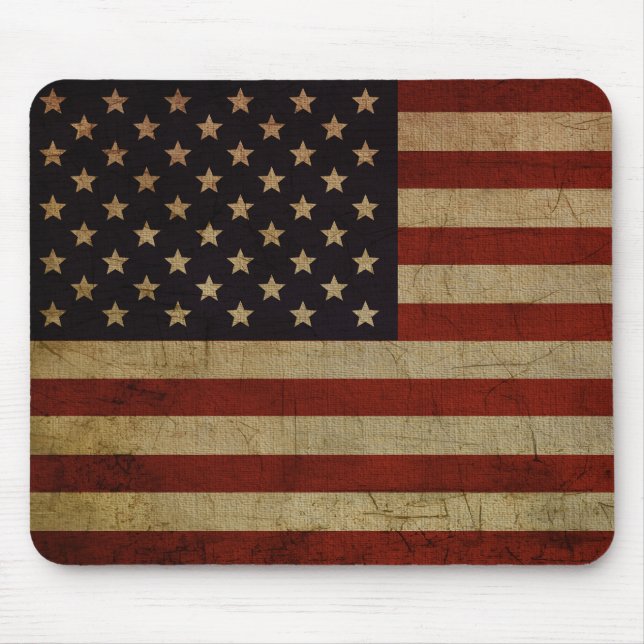 Vintage Grunge American Flag Mousepad (Vorne)