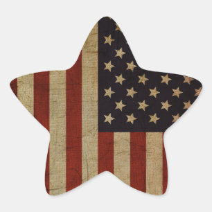Vintage Grunge American Flag Stern-Aufkleber