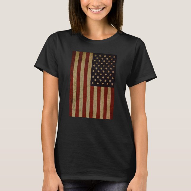 Vintage Grunge American Flag Women T-Shirt (Vorderseite)
