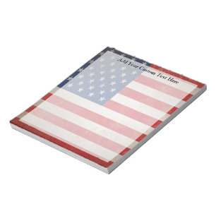 Vintage-Grunge-Amerikanische-Flagge Patriotisches- Notizblock