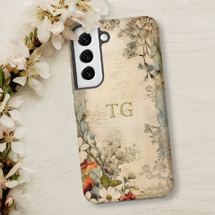 Vintage Grunge Artisan Botanische Monogramm Samsung Galaxy Hülle