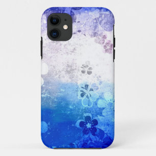 Vintage-Grunge-blaue Blumendruckmuster Case-Mate iPhone Hülle