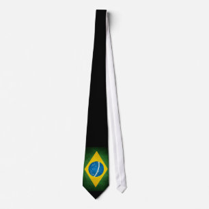Vintage Grunge-Brasilien-Flagge Krawatte