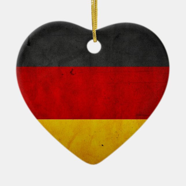 Vintage Grunge-Deutschland-Flagge Keramikornament (Vorne)