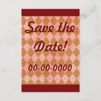 Vintage-Grunge-Diamant-Schachbrettmuster-Einladung
