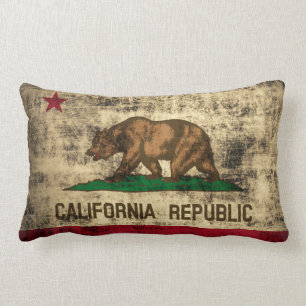 Vintage Grunge-Flagge von Kalifornien-Republik Lendenkissen