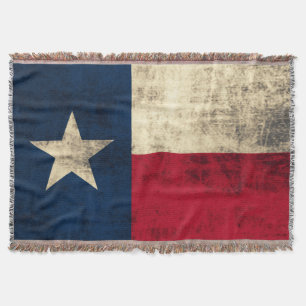 Vintage Grunge-Flagge von Texas Decke