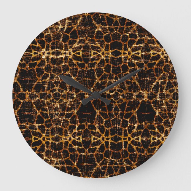 Vintage Grunge Giraffe Tierwerbung Große Wanduhr (Vorderseite)