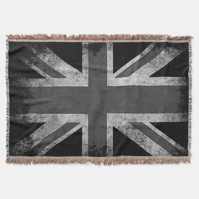 Vintage Grunge Großbritannien-Flagge Decke (Vorderseite)