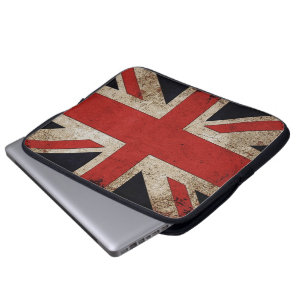 Vintage Grunge Großbritannien-Flagge Laptopschutzhülle