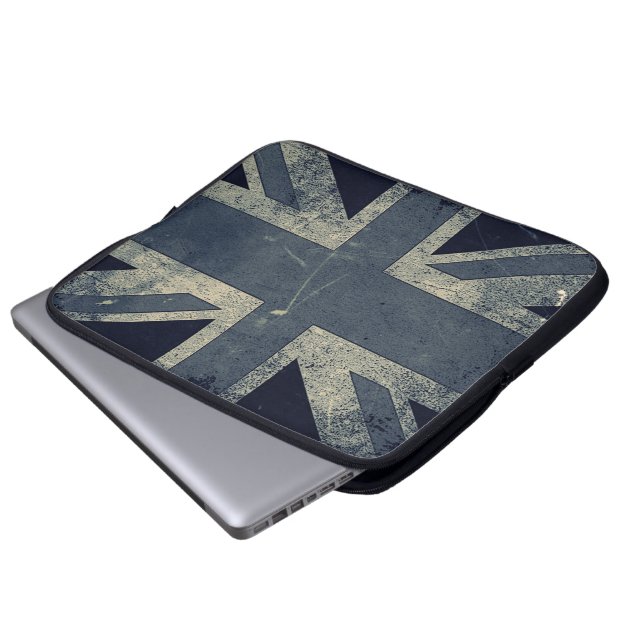 Vintage Grunge Großbritannien-Flagge Laptopschutzhülle (Vorne Knopf)