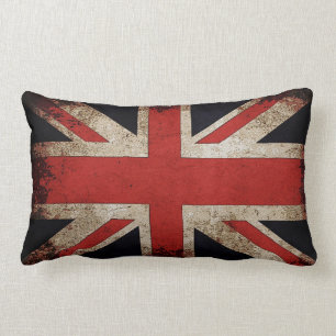 Vintage Grunge Großbritannien-Flagge Lendenkissen