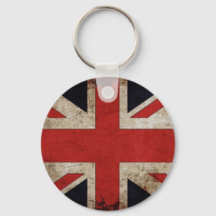 Vintage Grunge Großbritannien-Flagge Schlüsselanhänger