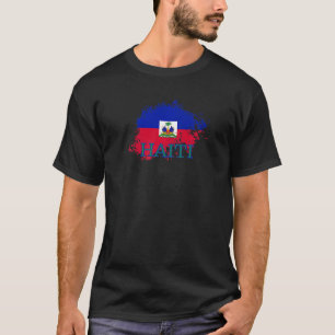 Vintage Grunge Haiti National Flag Karibische Inse T-Shirt