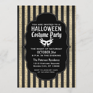 Vintage-Grunge-Halloween-Kostüm-Party-Einladungen Einladung