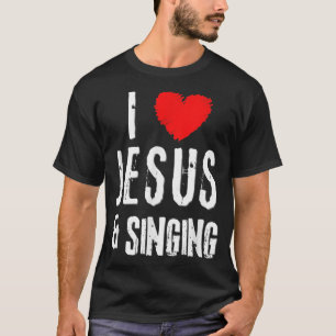 Vintage Grunge I Liebe JESUS und singen, Christlic T-Shirt