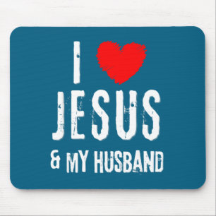 Vintage Grunge ich liebe Jesus & meinen Ehemann, C Mousepad