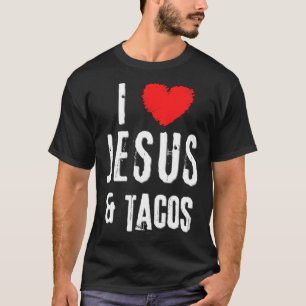 Vintage Grunge Ich liebe JESUS & TACOS Christlich T-Shirt