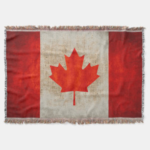 Vintage Grunge Kanada-Flagge Sackleinen Decke