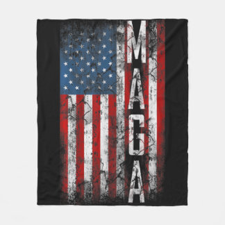 Vintage Grunge MAGA American Flag Lover Fun Gift  Fleecedecke