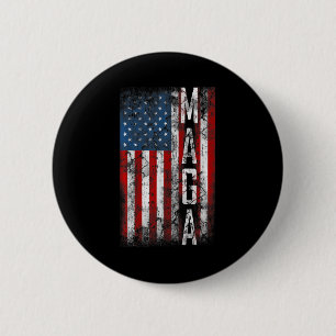 Vintage Grunge MAGA Amerikanische Flagge Liebhaber Button