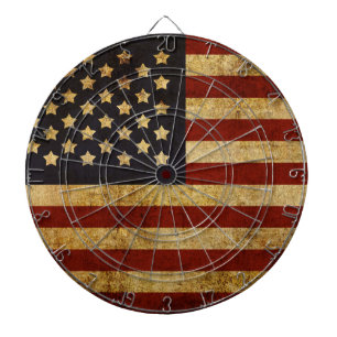 Vintage Grunge Patriotische USA Amerikanische Flag Dartscheibe