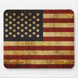 Vintage Grunge patriotische USA-amerikanische Flag Mousepad
