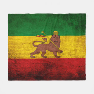 Vintage Grunge Rastafarian Flagge Fleecedecke