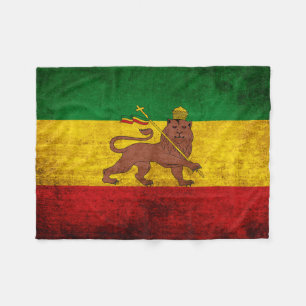 Vintage Grunge Rastafarian Flagge Fleecedecke