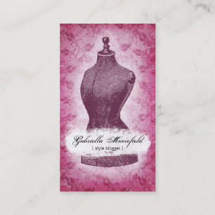 Vintage Grunge-Rosa-Mode-Geschäfts-Karten Visitenkarte