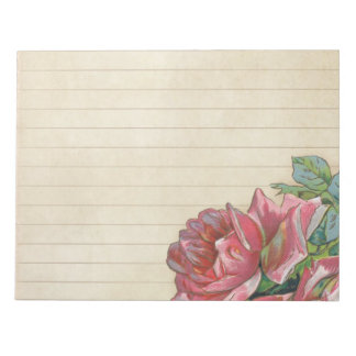 Vintage Grunge Rose mit Linien Notizblock