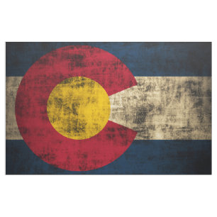 Vintage-Grunge-Staatsflagge von Colorado Stoff