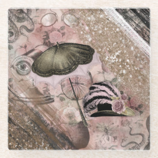 Vintage Grunge Steampunk Glam viktorianischer Hut Glasuntersetzer