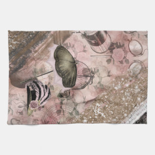 Vintage-Grunge-Steampunk-Glamour-Victorian-Hut Geschirrtuch