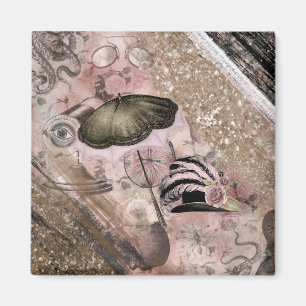 Vintage-Grunge-Steampunk-Glamour-Victorian-Hut Magnet