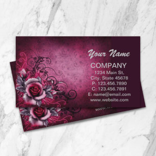 vintage Grunge Steampunk Magenta Rosa Rose Visitenkarte