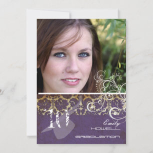 Vintage/Grunge/Swirls/Damask/Examensfeiern Einladung