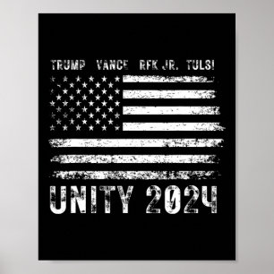 Vintage Grunge Unity 2025 Flagge Trump Vance Rfk T Poster