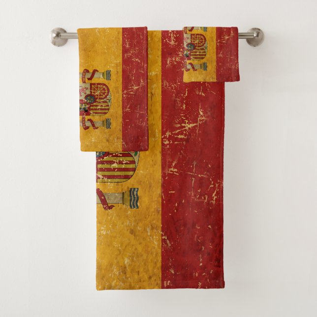 Vintage Grunge unter spanischer Flagge Badhandtuch Set (Insitu)