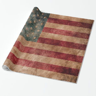 Vintage Grunge USA-Stern-u. -streifen-Flagge Geschenkpapier