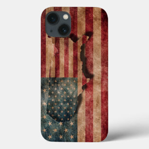 Vintage Grunge USA-Sterne u. Streifen-Flagge und Case-Mate iPhone Hülle
