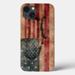Vintage Grunge USA-Sterne u. Streifen-Flagge und Case-Mate iPhone Hülle
