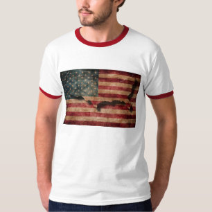 Vintage Grunge USA-Sterne u. Streifen-Flagge und T-Shirt