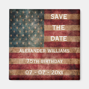 Vintage Grunge USA Sterne und Streifen 75. Geburts Magnet